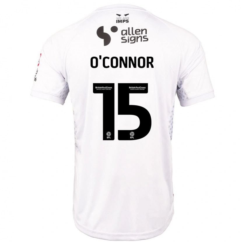 Danxen Dame Paudie O'connor #15 Rød Hvit Bortetrøye Drakt Trøye 2024/25 Skjorter T-Skjorte