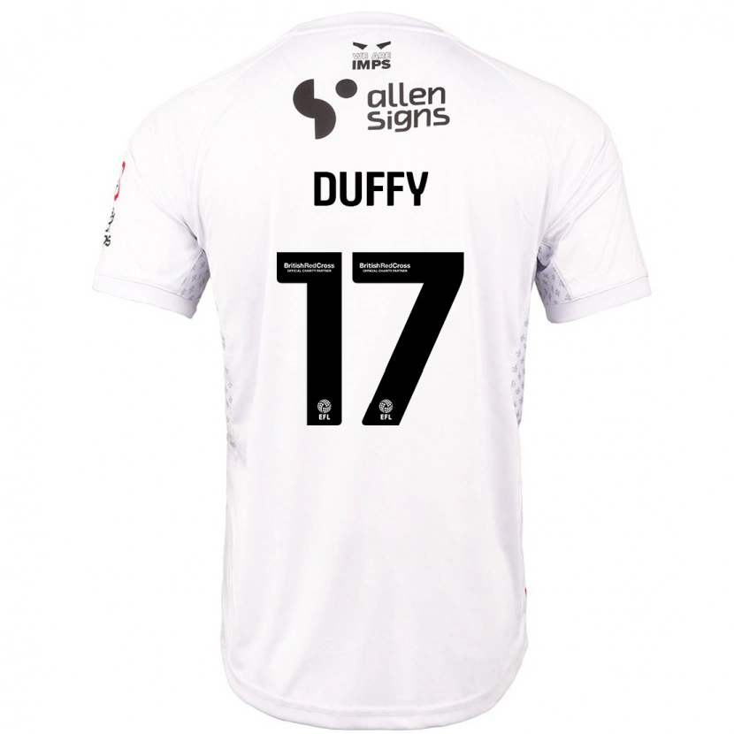 Danxen Dame Dylan Duffy #17 Rød Hvit Bortetrøye Drakt Trøye 2024/25 Skjorter T-Skjorte