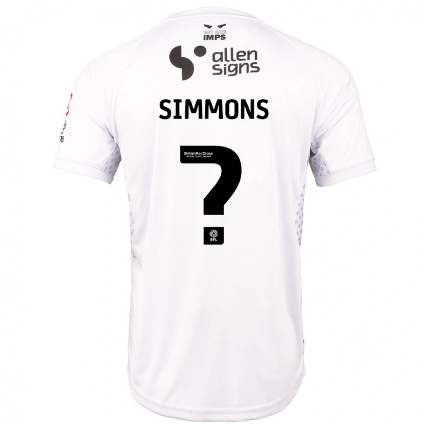 Danxen Dame Noah Simmons #0 Rød Hvit Bortetrøye Drakt Trøye 2024/25 Skjorter T-Skjorte