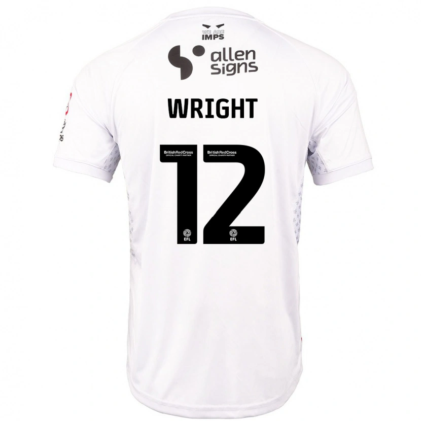 Danxen Dame Jordan Wright #12 Rød Hvit Bortetrøye Drakt Trøye 2024/25 Skjorter T-Skjorte