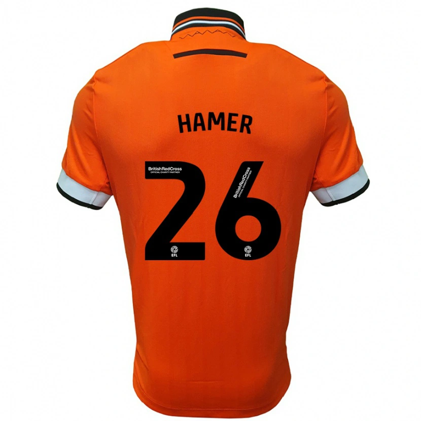 Danxen Dame Ben Hamer #26 Oransje Hvit Bortetrøye Drakt Trøye 2024/25 Skjorter T-Skjorte