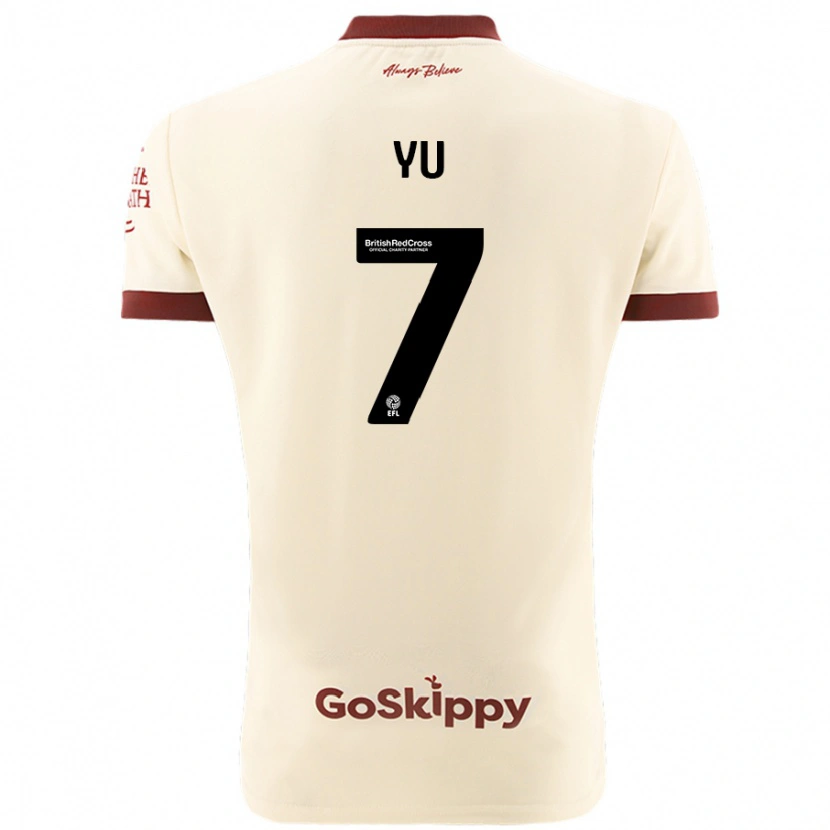 Danxen Dame Yu Hirakawa #7 Kremhvit Bortetrøye Drakt Trøye 2024/25 Skjorter T-Skjorte