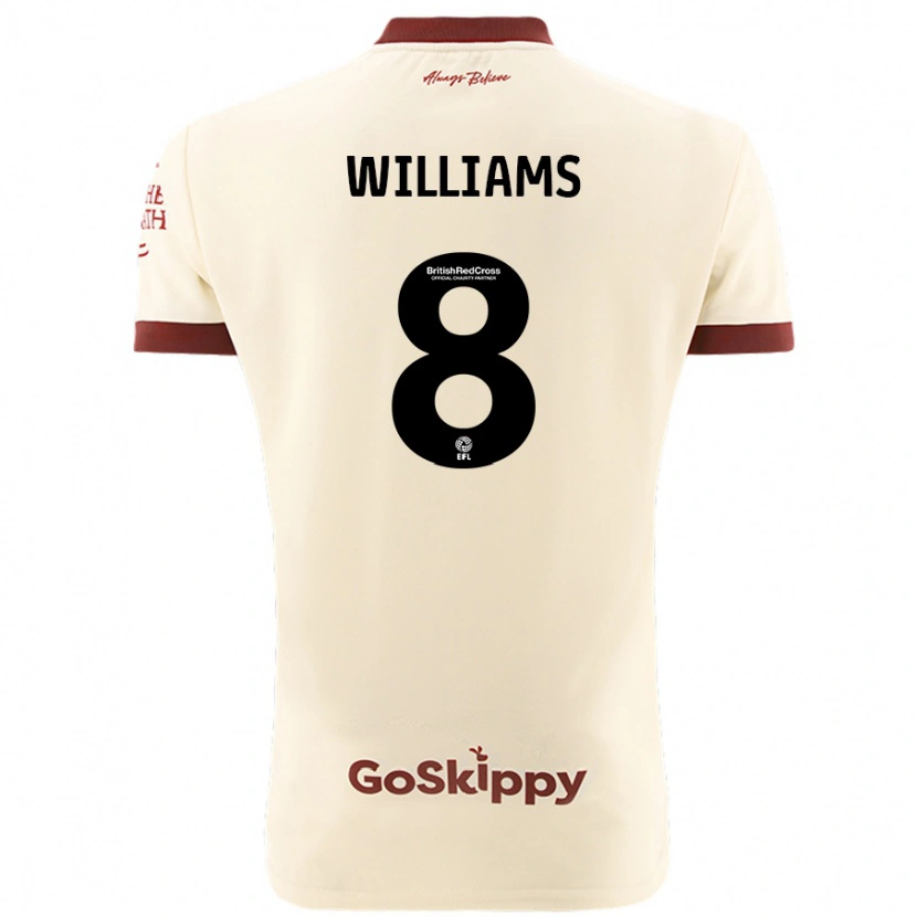 Danxen Dame Joe Williams #8 Kremhvit Bortetrøye Drakt Trøye 2024/25 Skjorter T-Skjorte