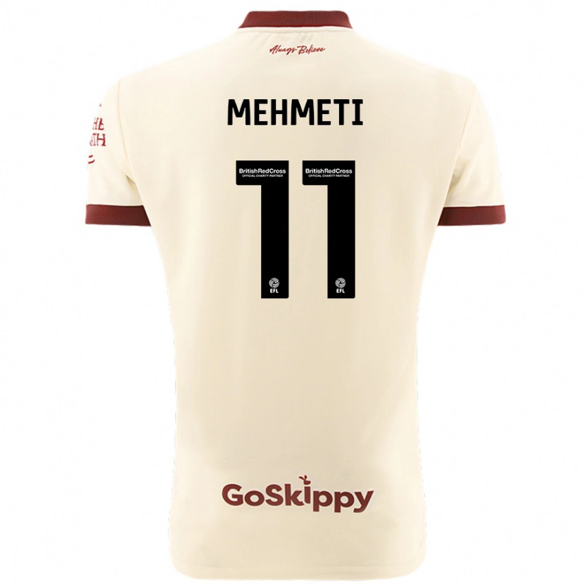 Danxen Dame Anis Mehmeti #11 Kremhvit Bortetrøye Drakt Trøye 2024/25 Skjorter T-Skjorte
