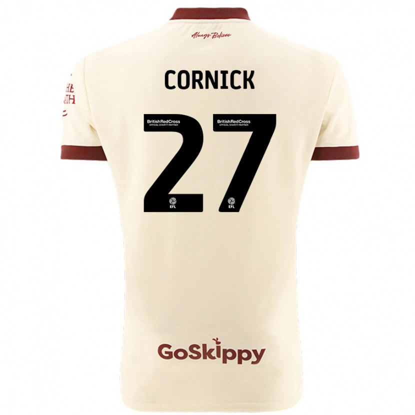Danxen Dame Harry Cornick #27 Kremhvit Bortetrøye Drakt Trøye 2024/25 Skjorter T-Skjorte