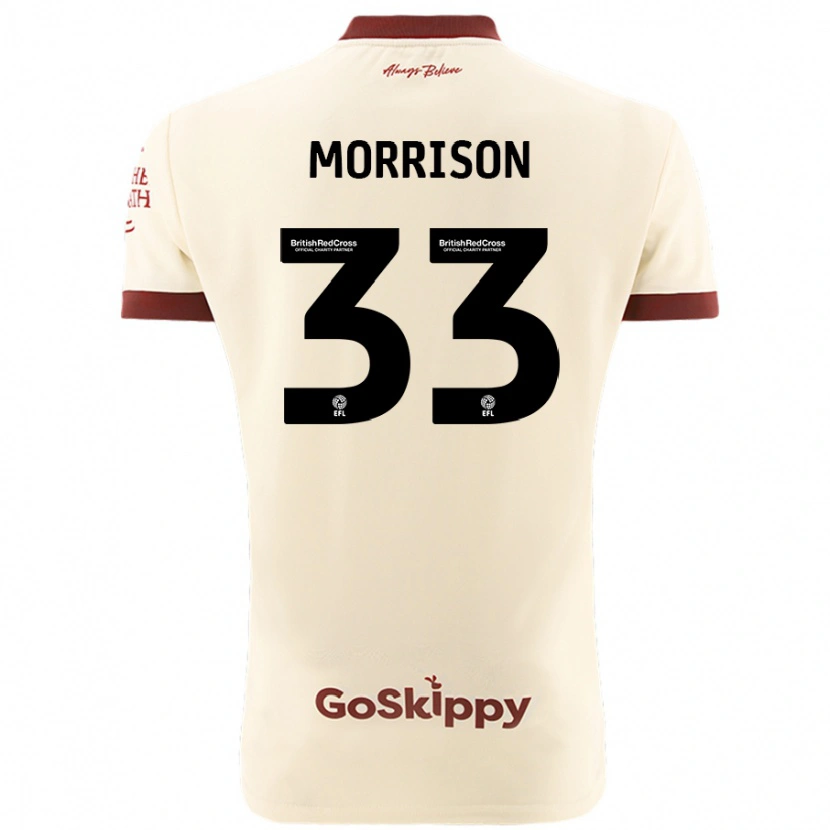 Danxen Dame Elijah Morrison #33 Kremhvit Bortetrøye Drakt Trøye 2024/25 Skjorter T-Skjorte