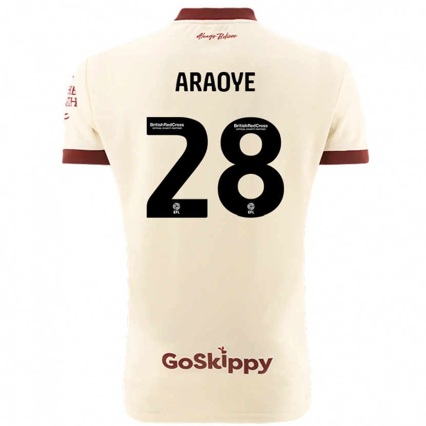 Danxen Dame Raphael Araoye #28 Kremhvit Bortetrøye Drakt Trøye 2024/25 Skjorter T-Skjorte