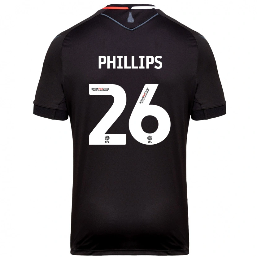 Danxen Dame Ashley Phillips #26 Svart Bortetrøye Drakt Trøye 2024/25 Skjorter T-Skjorte