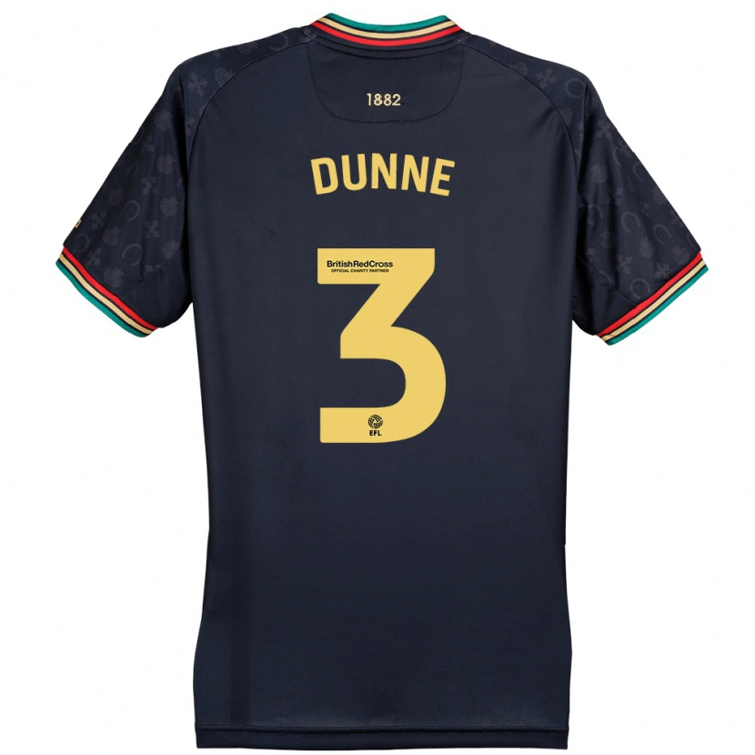 Danxen Dame Jimmy Dunne #3 Mørk Marineblå Bortetrøye Drakt Trøye 2024/25 Skjorter T-Skjorte