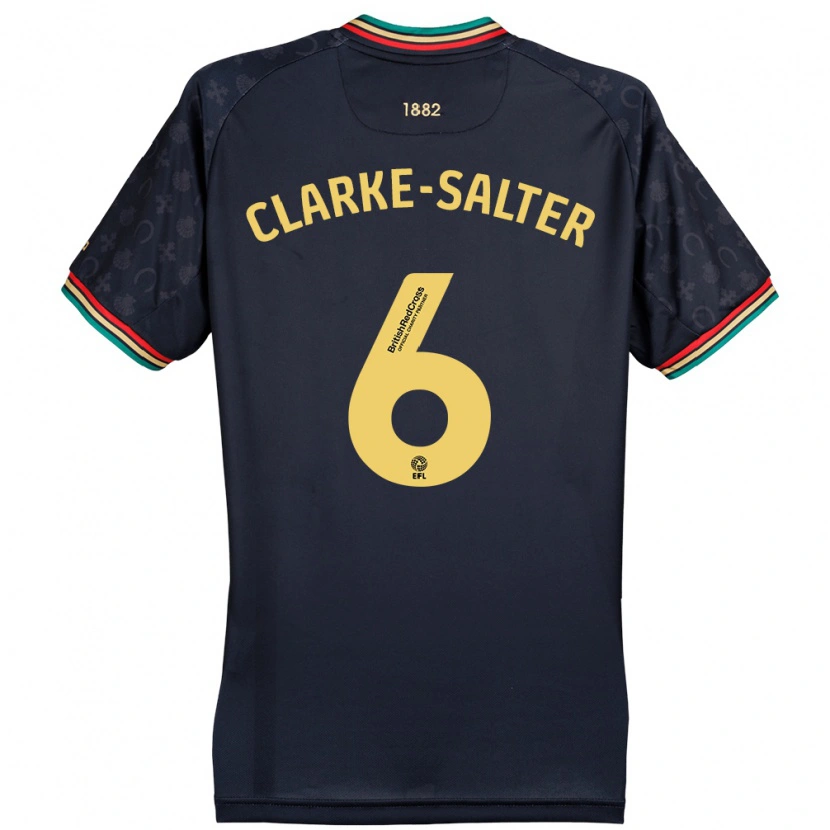 Danxen Dame Jake Clarke-Salter #6 Mørk Marineblå Bortetrøye Drakt Trøye 2024/25 Skjorter T-Skjorte