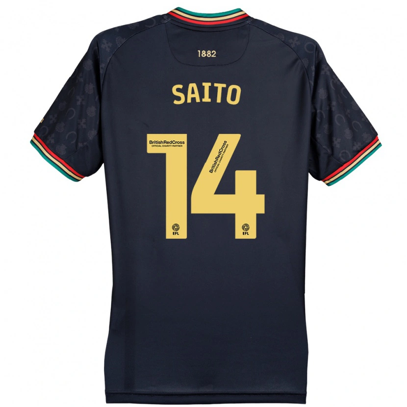 Danxen Dame Koki Saito #14 Mørk Marineblå Bortetrøye Drakt Trøye 2024/25 Skjorter T-Skjorte