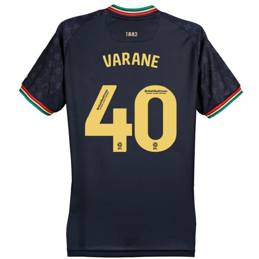 Danxen Dame Jonathan Varane #40 Mørk Marineblå Bortetrøye Drakt Trøye 2024/25 Skjorter T-Skjorte