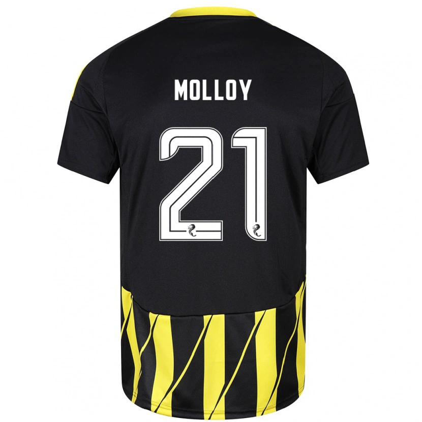 Danxen Dame Gavin Molloy #21 Svart Gul Bortetrøye Drakt Trøye 2024/25 Skjorter T-Skjorte