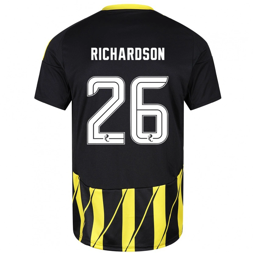 Danxen Dame Jayden Richardson #26 Svart Gul Bortetrøye Drakt Trøye 2024/25 Skjorter T-Skjorte