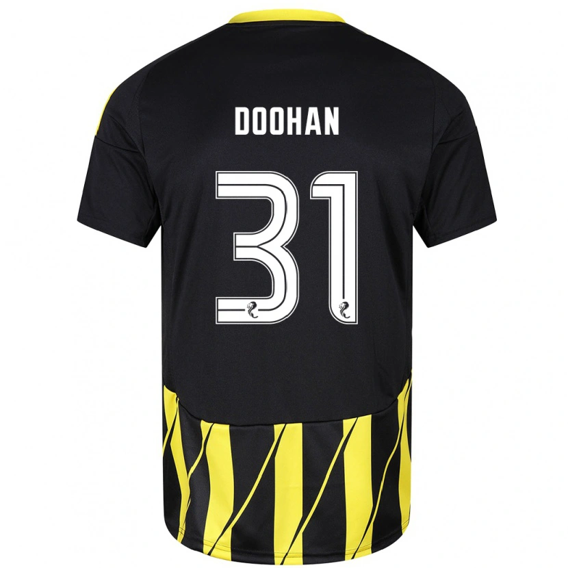 Danxen Dame Ross Doohan #31 Svart Gul Bortetrøye Drakt Trøye 2024/25 Skjorter T-Skjorte