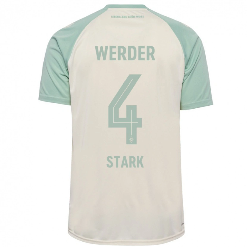 Danxen Dame Niklas Stark #4 Off-White Lysegrønn Bortetrøye Drakt Trøye 2024/25 Skjorter T-Skjorte