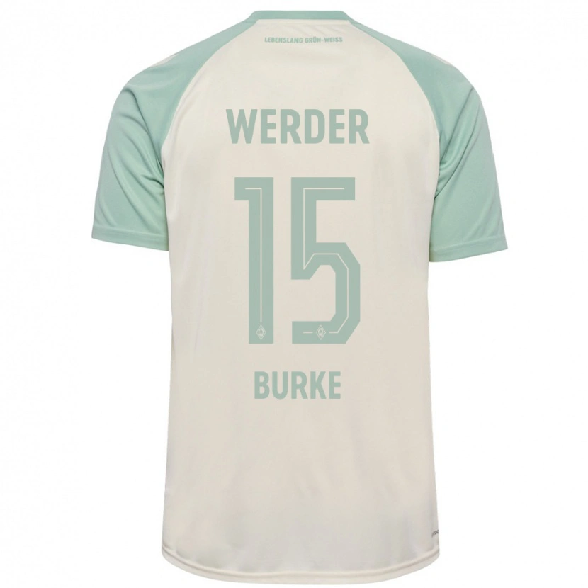 Danxen Dame Oliver Burke #15 Off-White Lysegrønn Bortetrøye Drakt Trøye 2024/25 Skjorter T-Skjorte