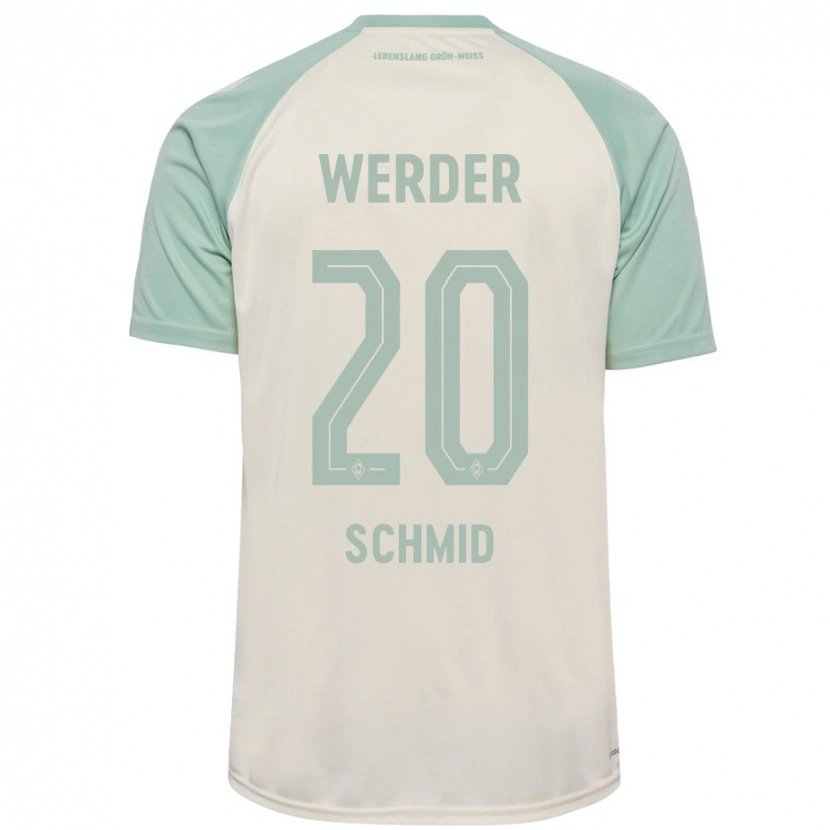 Danxen Dame Romano Schmid #20 Off-White Lysegrønn Bortetrøye Drakt Trøye 2024/25 Skjorter T-Skjorte
