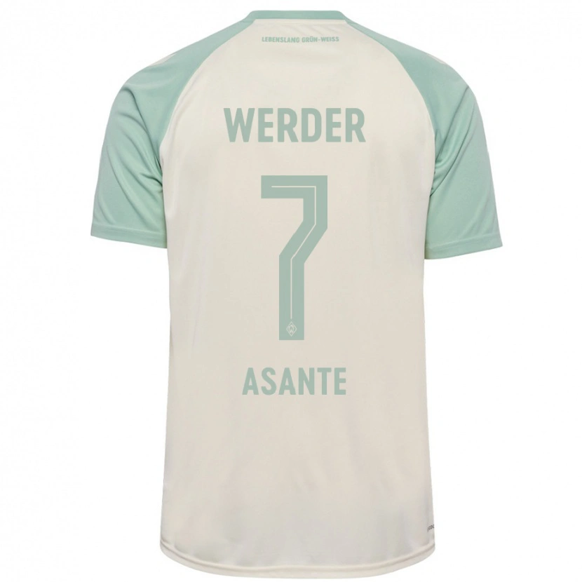 Danxen Dame Davis Asante #7 Off-White Lysegrønn Bortetrøye Drakt Trøye 2024/25 Skjorter T-Skjorte