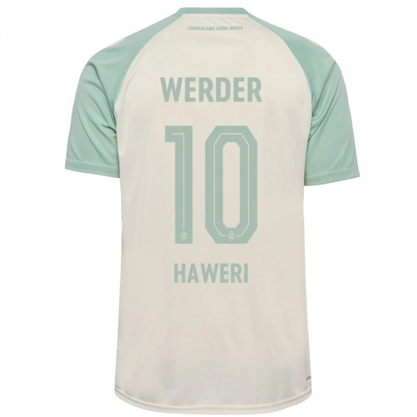 Danxen Dame Adrian Haweri #10 Off-White Lysegrønn Bortetrøye Drakt Trøye 2024/25 Skjorter T-Skjorte