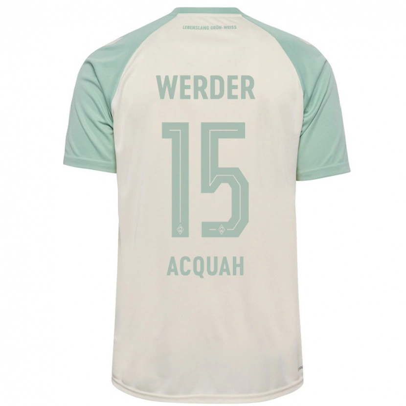 Danxen Dame Joseph Acheampong Acquah #15 Off-White Lysegrønn Bortetrøye Drakt Trøye 2024/25 Skjorter T-Skjorte