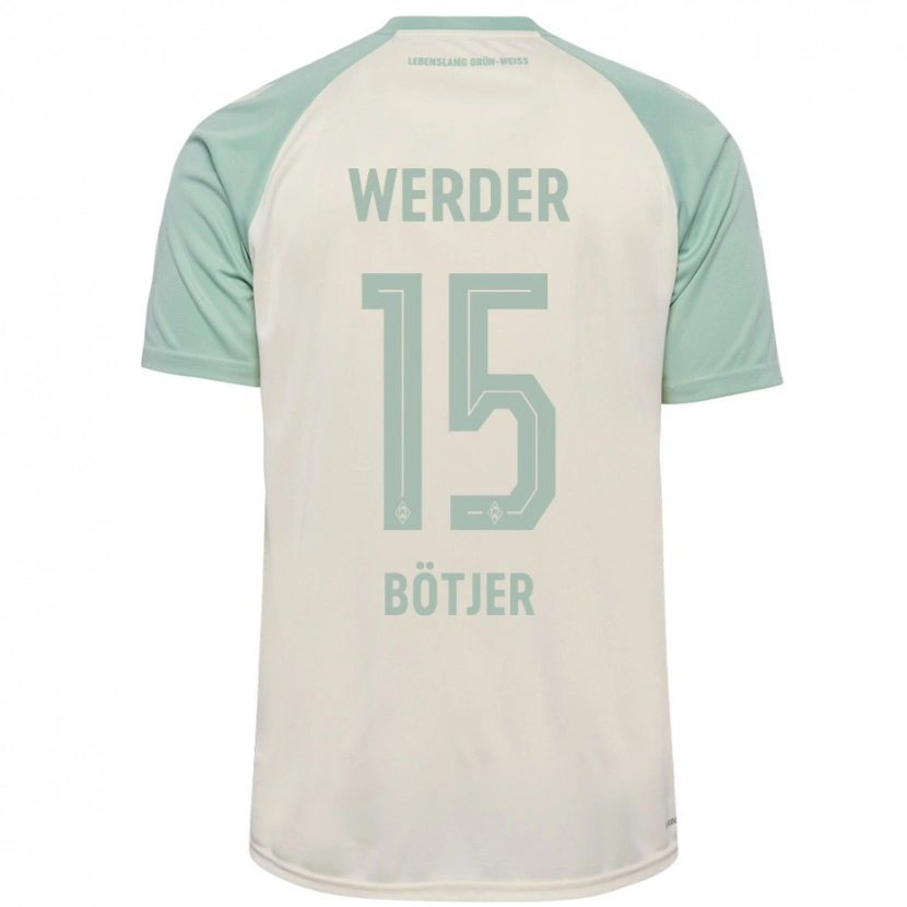 Danxen Dame Linus Bötjer #15 Off-White Lysegrønn Bortetrøye Drakt Trøye 2024/25 Skjorter T-Skjorte