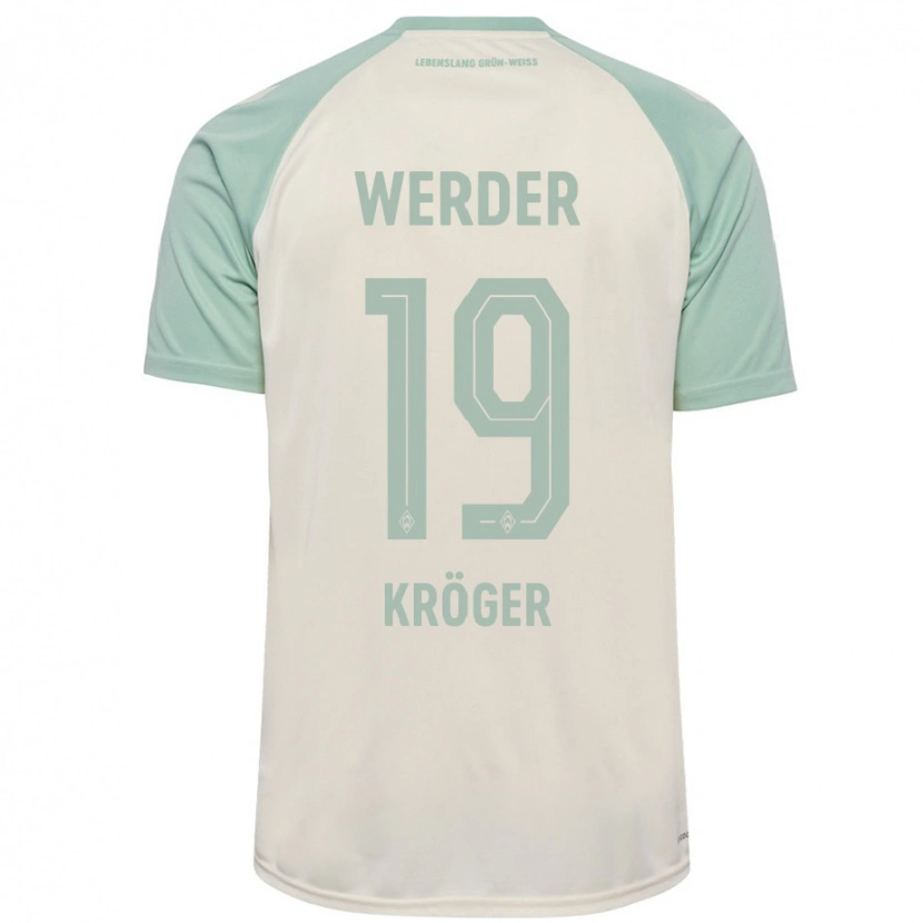 Danxen Dame Moritz Kröger #19 Off-White Lysegrønn Bortetrøye Drakt Trøye 2024/25 Skjorter T-Skjorte