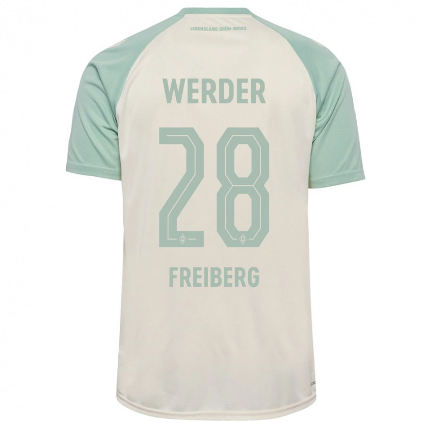 Danxen Dame Piet Freiberg #28 Off-White Lysegrønn Bortetrøye Drakt Trøye 2024/25 Skjorter T-Skjorte