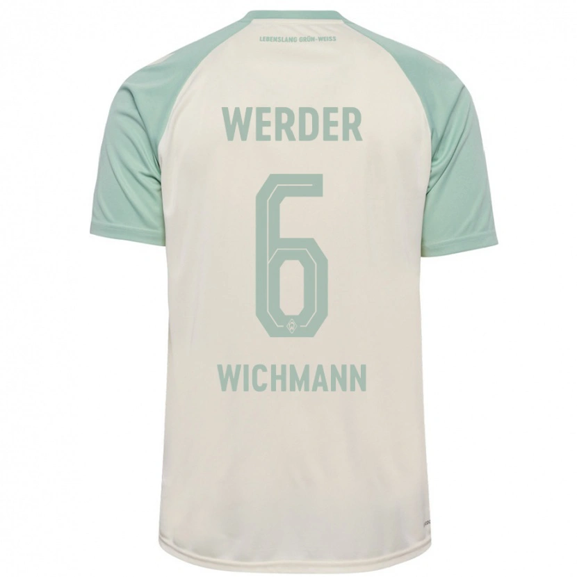 Danxen Dame Reena Wichmann #6 Off-White Lysegrønn Bortetrøye Drakt Trøye 2024/25 Skjorter T-Skjorte
