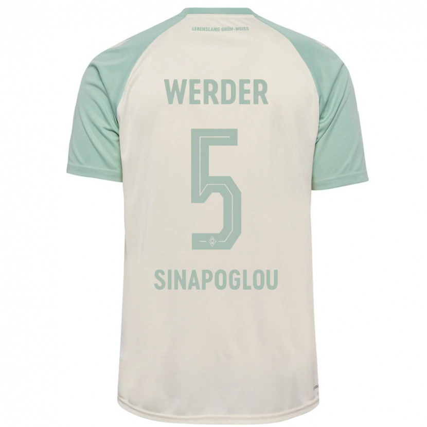 Danxen Dame Oguzcan Sinapoglou #5 Off-White Lysegrønn Bortetrøye Drakt Trøye 2024/25 Skjorter T-Skjorte