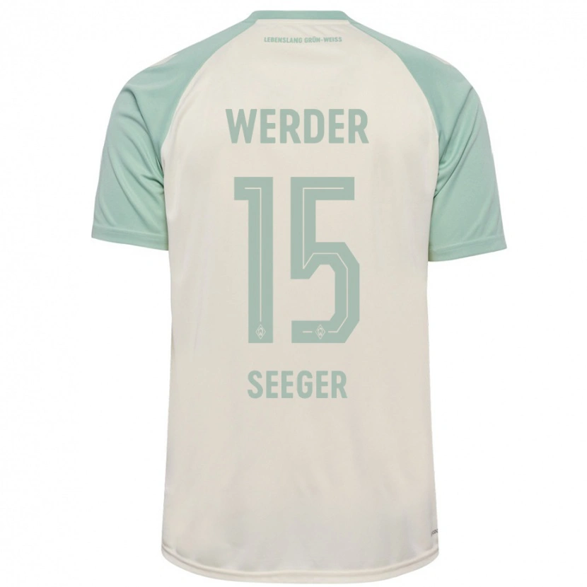 Danxen Dame Ben Ekobena-Seeger #15 Off-White Lysegrønn Bortetrøye Drakt Trøye 2024/25 Skjorter T-Skjorte
