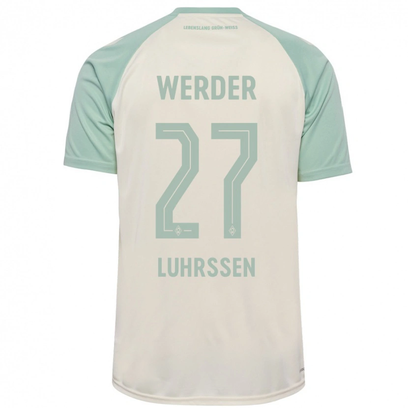 Danxen Dame Nina Luhrssen #27 Off-White Lysegrønn Bortetrøye Drakt Trøye 2024/25 Skjorter T-Skjorte