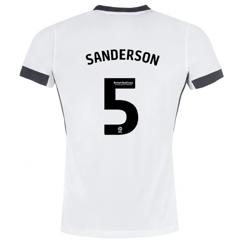 Danxen Dame Dion Sanderson #5 Hvit Svart Bortetrøye Drakt Trøye 2024/25 Skjorter T-Skjorte