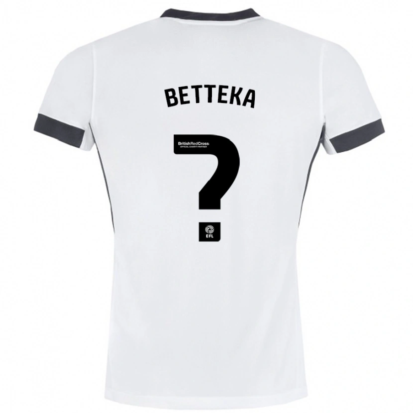 Danxen Dame Zaid Betteka #0 Hvit Svart Bortetrøye Drakt Trøye 2024/25 Skjorter T-Skjorte