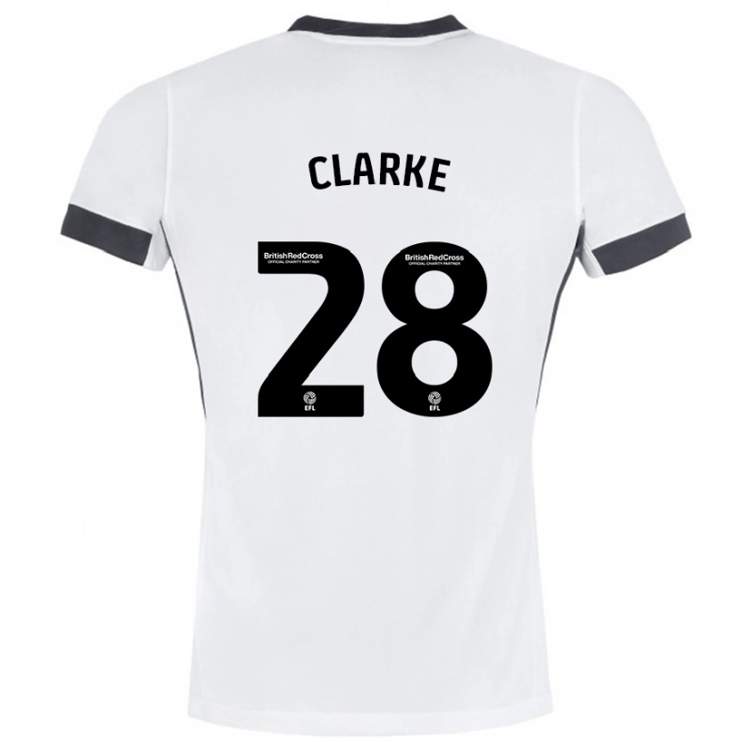 Danxen Dame Charlotte Clarke #28 Hvit Svart Bortetrøye Drakt Trøye 2024/25 Skjorter T-Skjorte