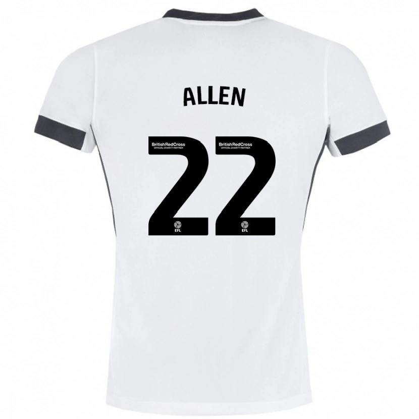 Danxen Dame Remi Allen #22 Hvit Svart Bortetrøye Drakt Trøye 2024/25 Skjorter T-Skjorte