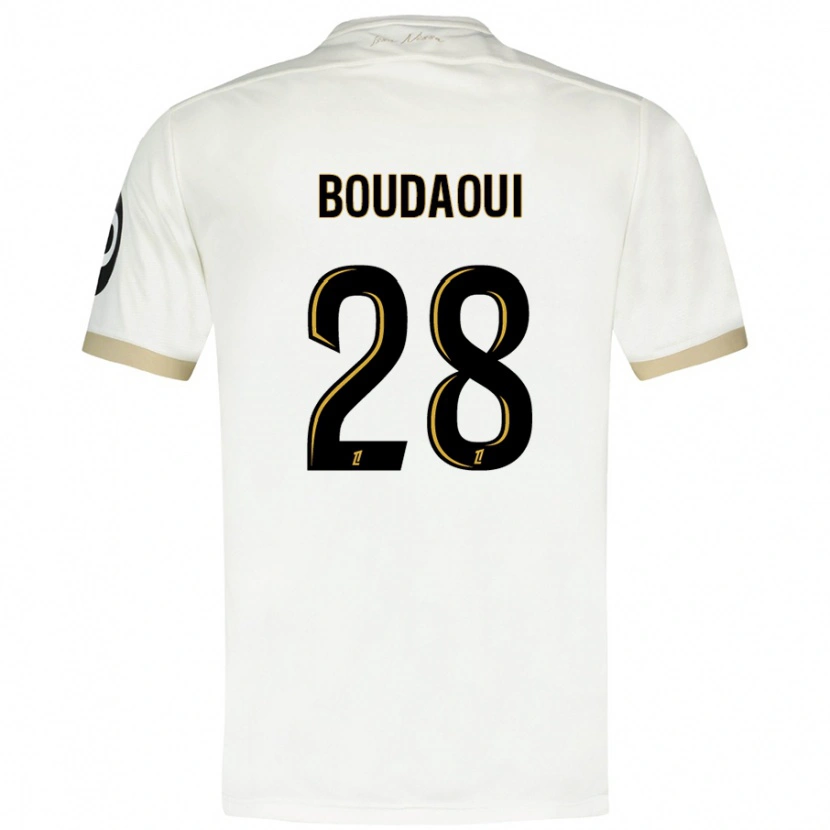 Danxen Dame Hicham Boudaoui #28 Hvitt Gull Bortetrøye Drakt Trøye 2024/25 Skjorter T-Skjorte