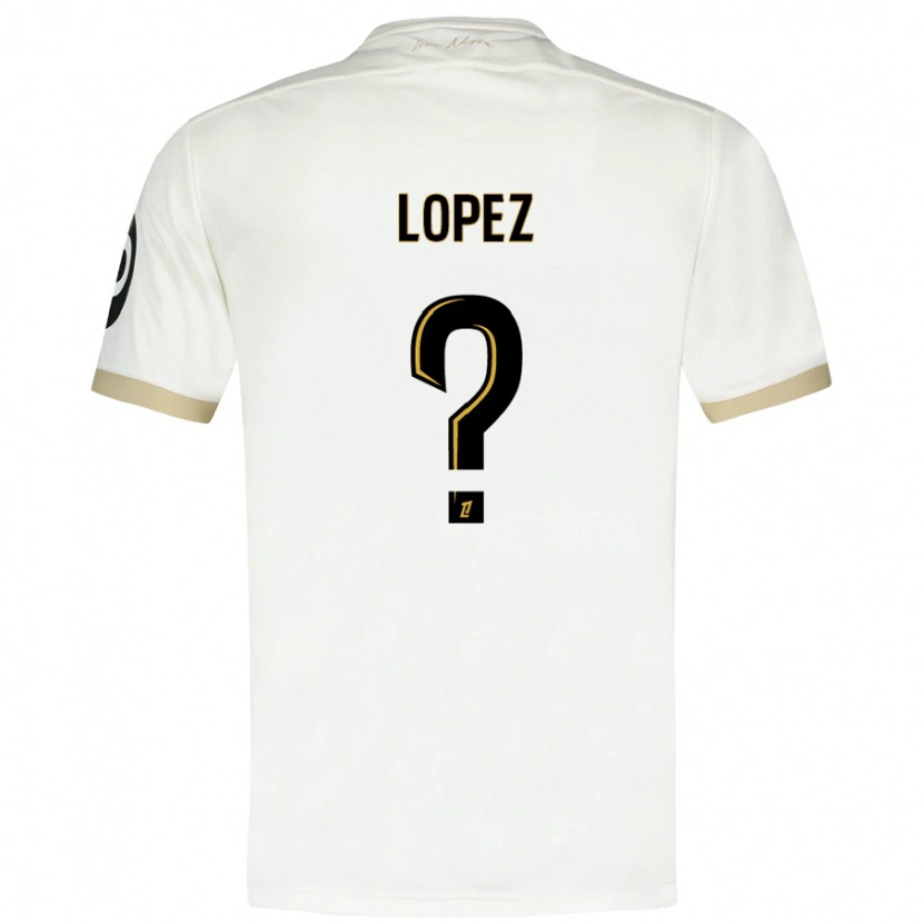 Danxen Dame Kylian Lopez #0 Hvitt Gull Bortetrøye Drakt Trøye 2024/25 Skjorter T-Skjorte
