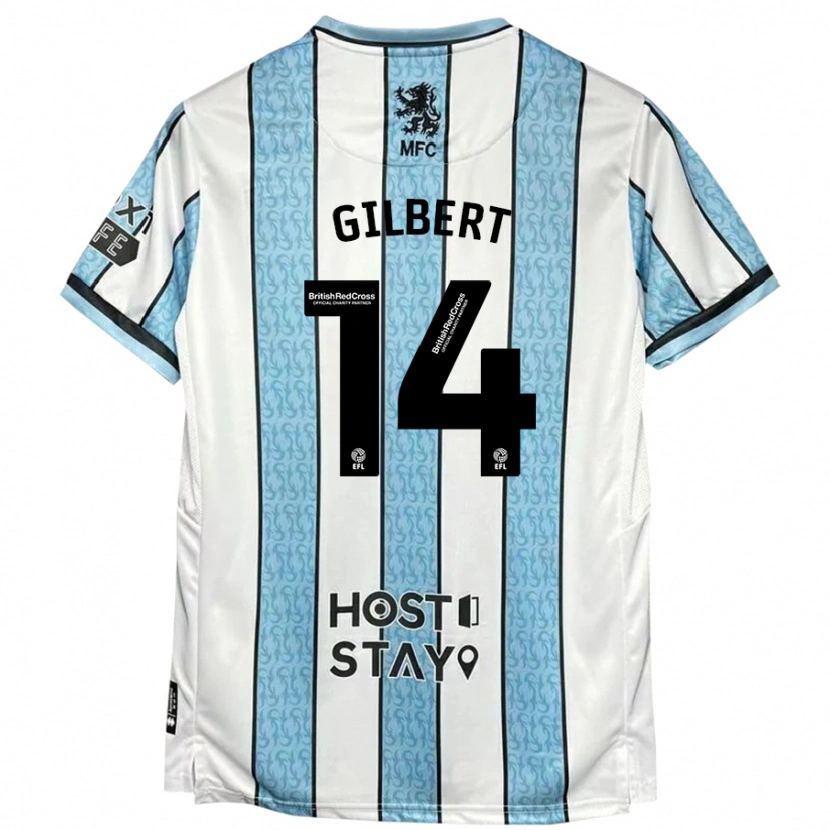 Danxen Dame Alex Gilbert #14 Hvit Blå Bortetrøye Drakt Trøye 2024/25 Skjorter T-Skjorte