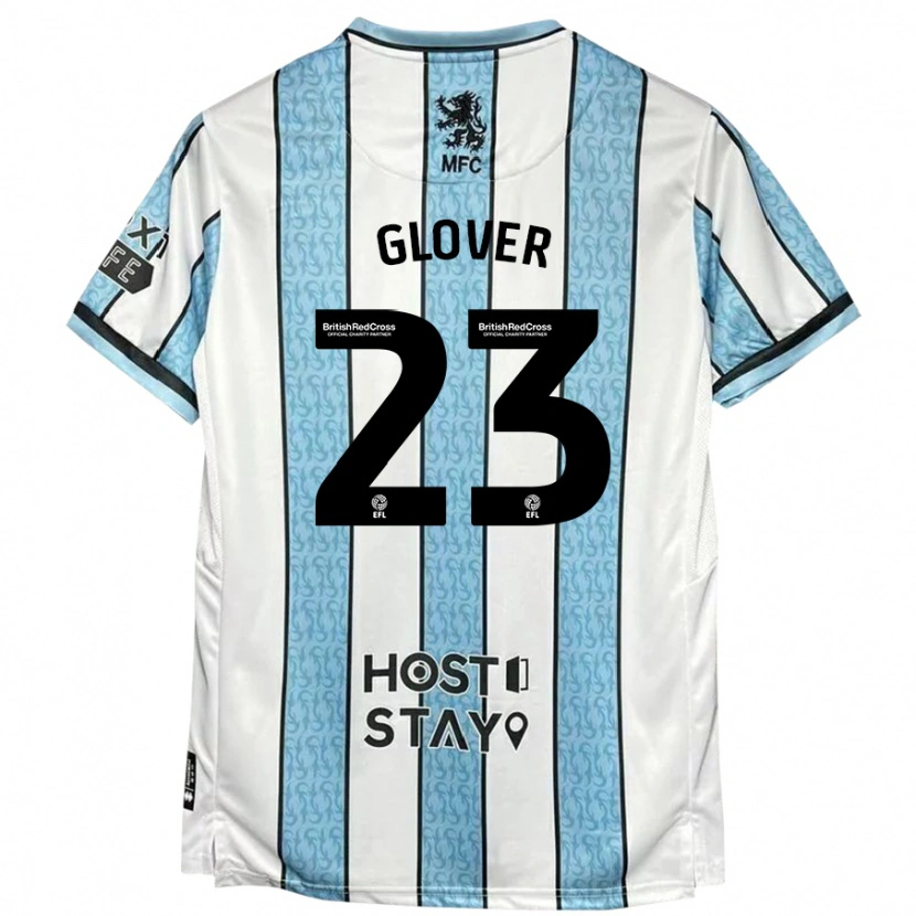 Danxen Dame Tom Glover #23 Hvit Blå Bortetrøye Drakt Trøye 2024/25 Skjorter T-Skjorte