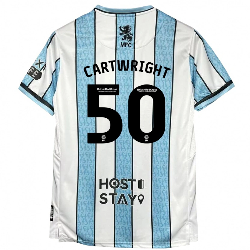 Danxen Dame Fin Cartwright #50 Hvit Blå Bortetrøye Drakt Trøye 2024/25 Skjorter T-Skjorte