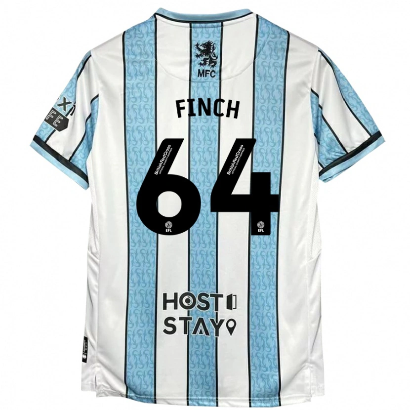 Danxen Dame Sonny Finch #64 Hvit Blå Bortetrøye Drakt Trøye 2024/25 Skjorter T-Skjorte