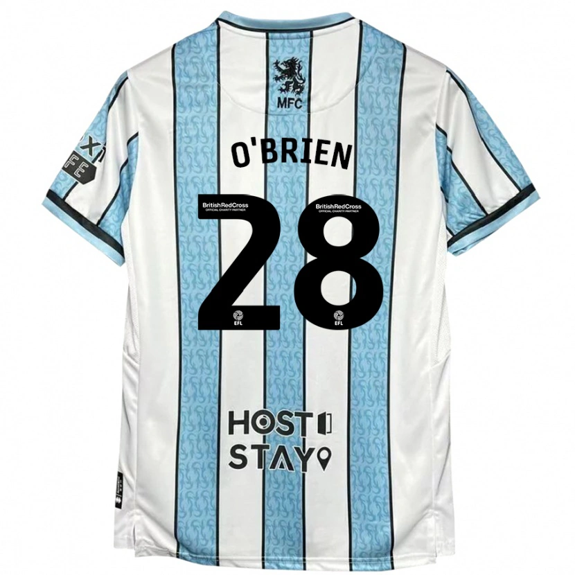 Danxen Dame Lewis O'brien #28 Hvit Blå Bortetrøye Drakt Trøye 2024/25 Skjorter T-Skjorte