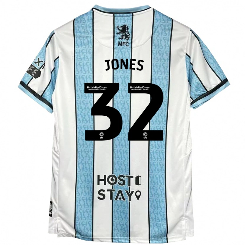 Danxen Dame Jamie Jones #32 Hvit Blå Bortetrøye Drakt Trøye 2024/25 Skjorter T-Skjorte