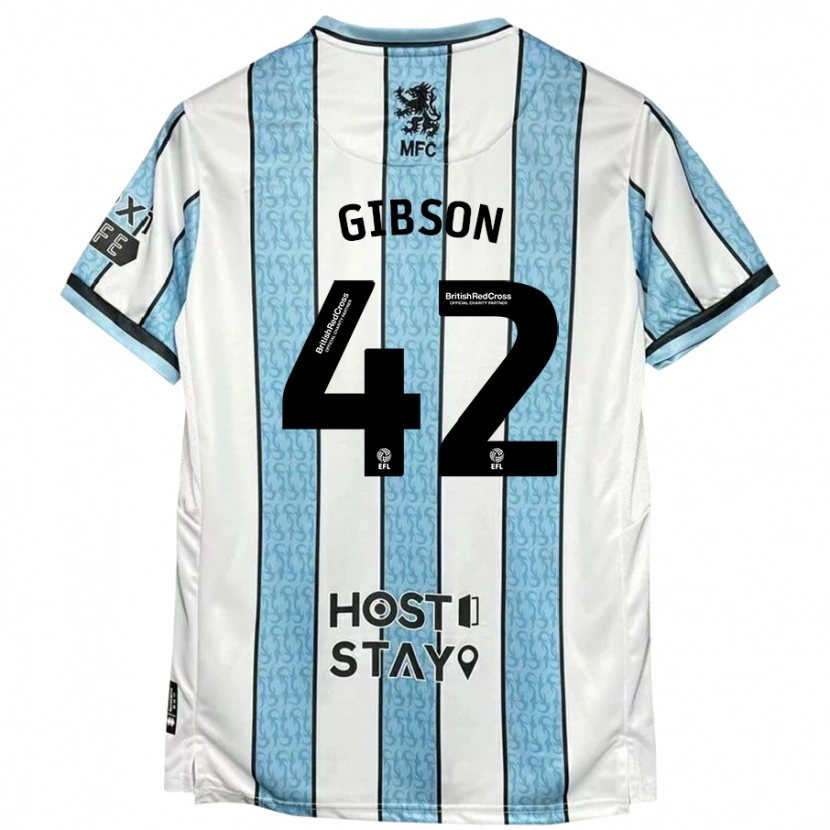 Danxen Dame Joseph Gibson #42 Hvit Blå Bortetrøye Drakt Trøye 2024/25 Skjorter T-Skjorte