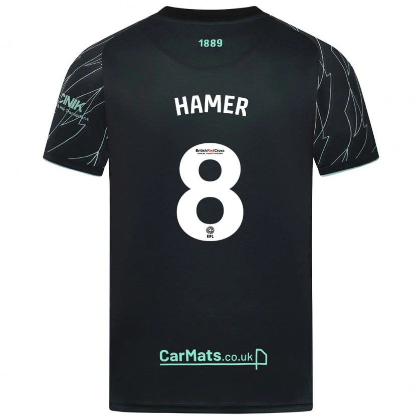 Danxen Dame Gustavo Hamer #8 Svart Grønn Bortetrøye Drakt Trøye 2024/25 Skjorter T-Skjorte