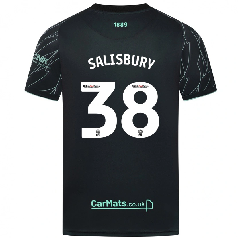 Danxen Dame Chloe Salisbury #38 Svart Grønn Bortetrøye Drakt Trøye 2024/25 Skjorter T-Skjorte