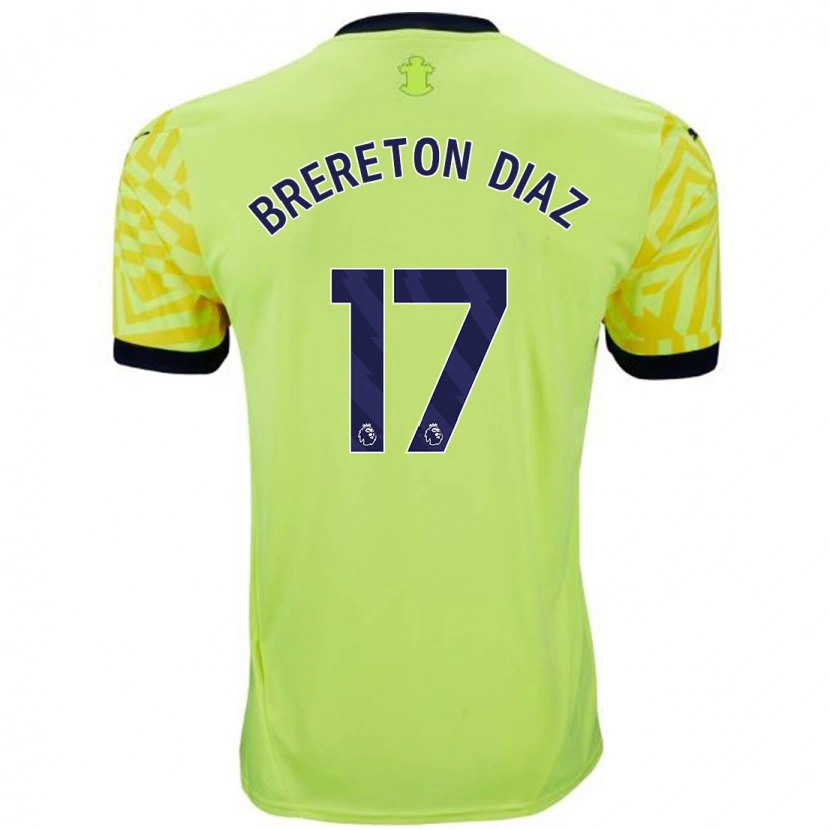 Danxen Dame Ben Brereton Díaz #17 Gul Bortetrøye Drakt Trøye 2024/25 Skjorter T-Skjorte