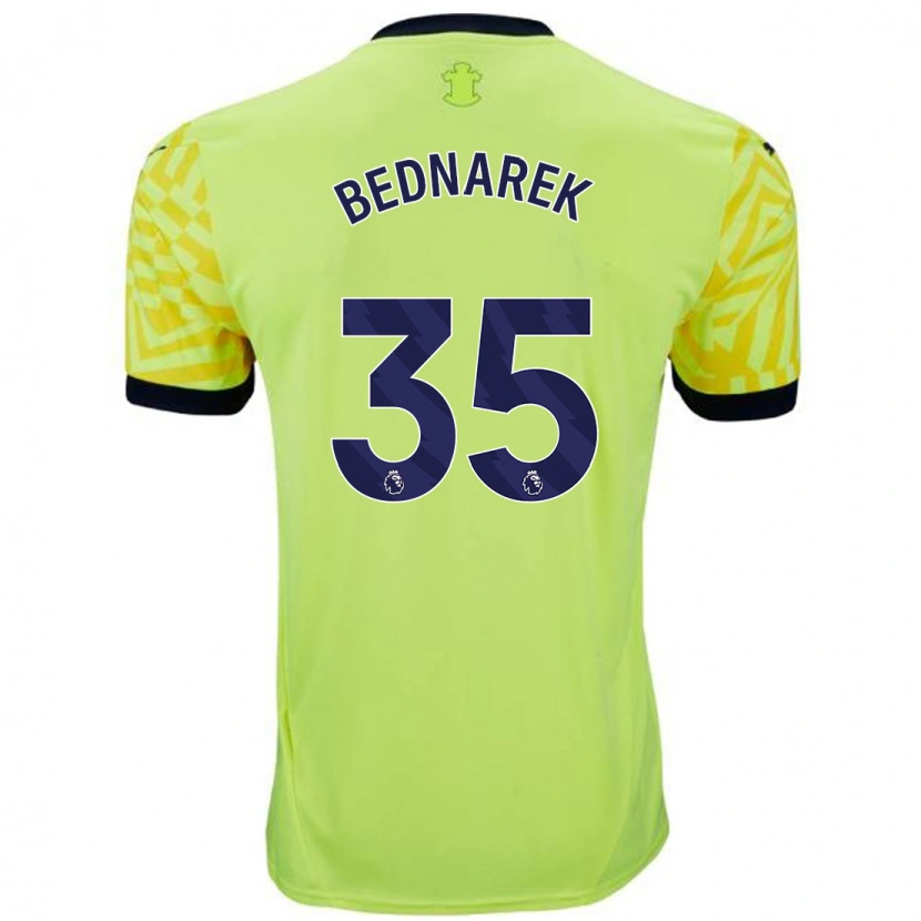 Danxen Dame Jan Bednarek #35 Gul Bortetrøye Drakt Trøye 2024/25 Skjorter T-Skjorte