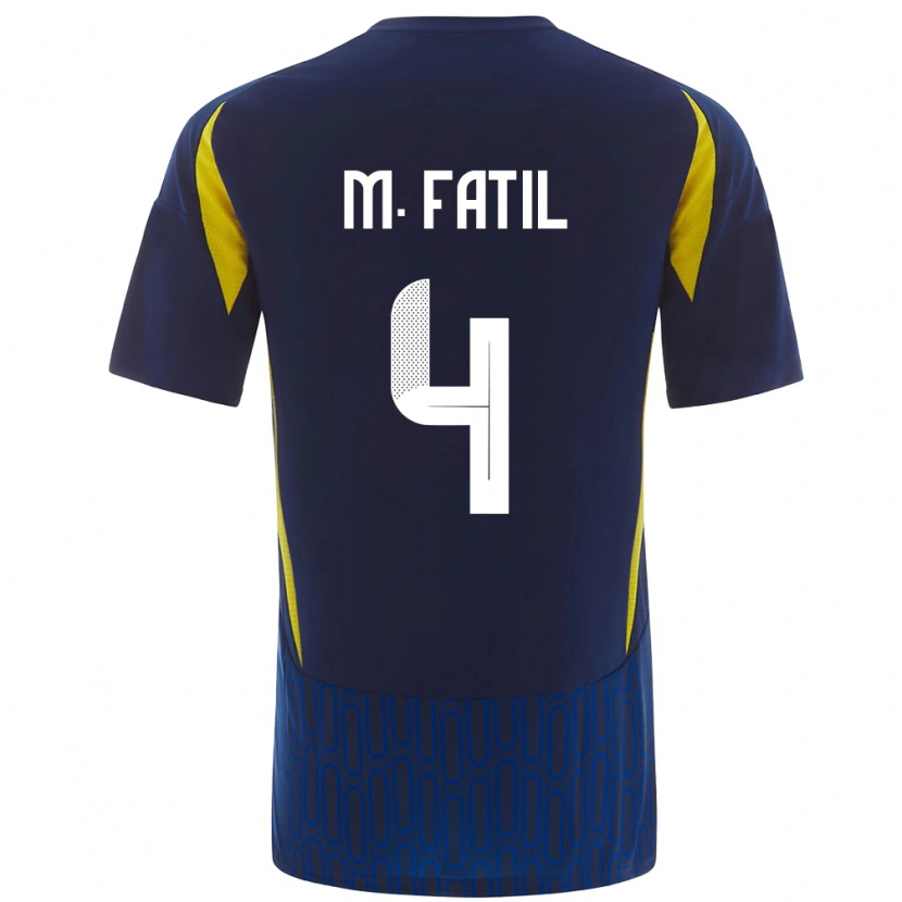 Danxen Dame Mohammed Al-Fatil #4 Blå Gul Bortetrøye Drakt Trøye 2024/25 Skjorter T-Skjorte